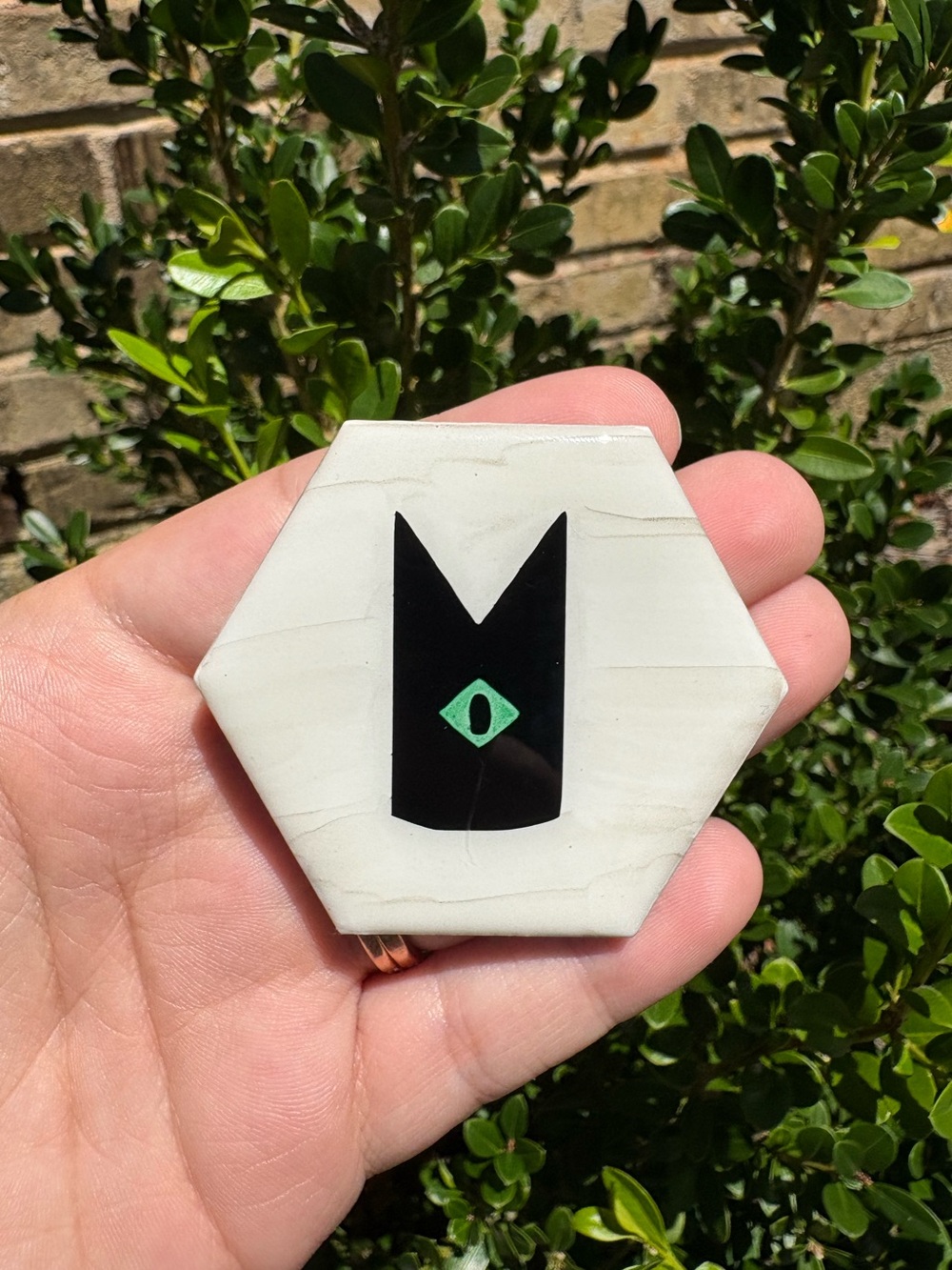 Leshy Green Bishop Crown Cult of the Lamb Decorative Hexagon